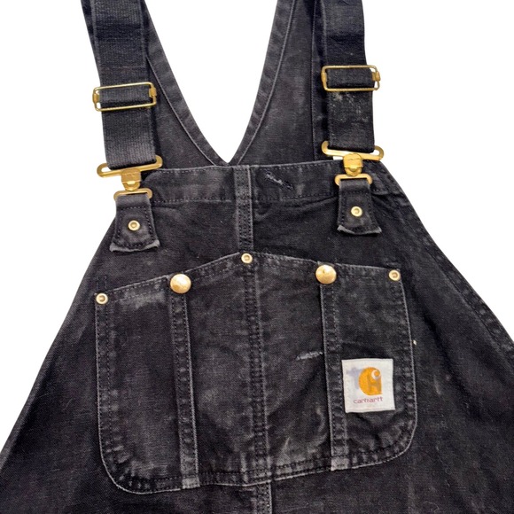 Carhartt Mens R02 BLK Insulated‎ Bib Overalls Black Size 42x30 Workwear - Picture 2 of 8